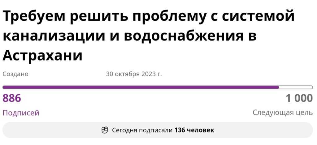 Астраханцы создали петицию в которой просят Президента решить проблему с системой канализации и водоснабжения