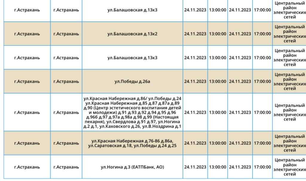 24 ноября в Астраханской области не будет электроэнергии — фото 2