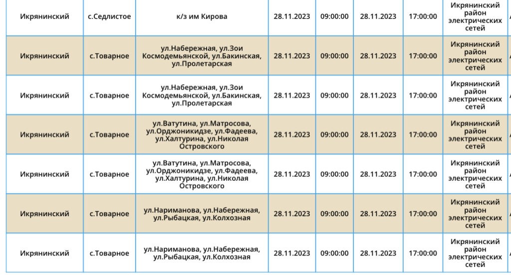 28 ноября сотни астраханцев проведут несколько часов без света 28 ноября сотни астраханцев проведут несколько часов без света