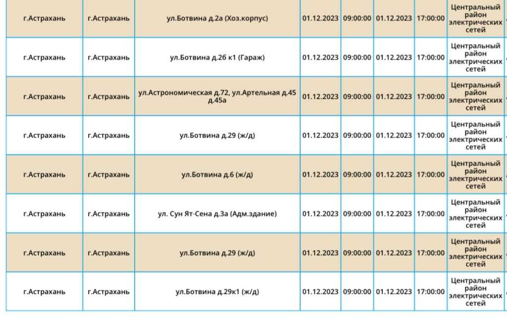1 декабря сотни астраханцев останутся без света — фото 6