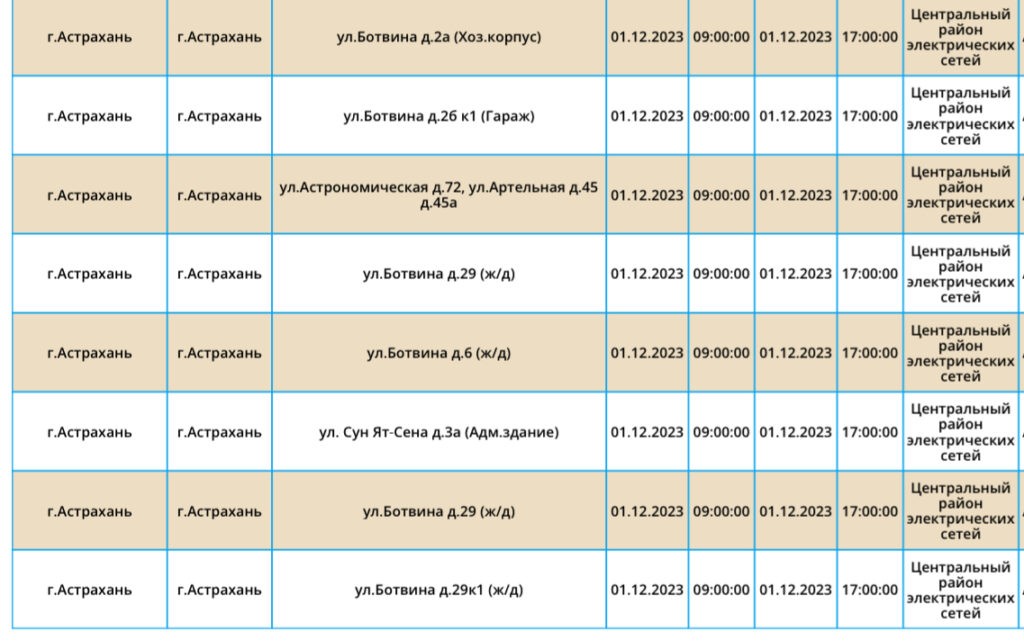 1 декабря сотни астраханцев останутся без света 1 декабря сотни астраханцев останутся без света