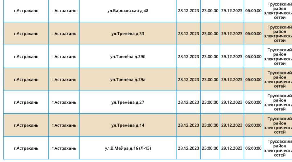 28 декабря тысячи астраханцев останутся без света — фото 3