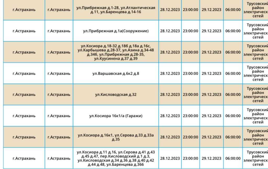 28 декабря тысячи астраханцев останутся без света — фото 7