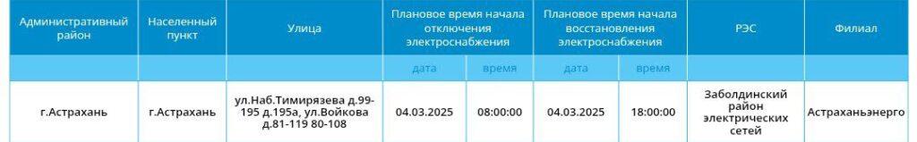 4 марта тысячи астраханцев останутся без электроэнергии — фото 4