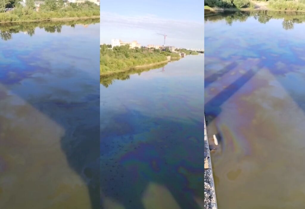 В Астрахани обнаружили очередное нефтяное пятно на воде