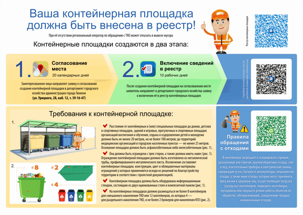 С 2019 года вступили в силу обновленные нормы, регулирующие организацию контейнерных зон и порядок их регистрации