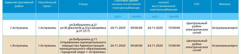 24 ноября некоторые астраханцы останутся без света — фото 2