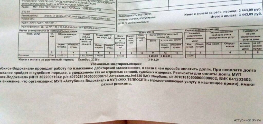 Жители Ахтубинска получили счета за тепло, которого не было — фото 1