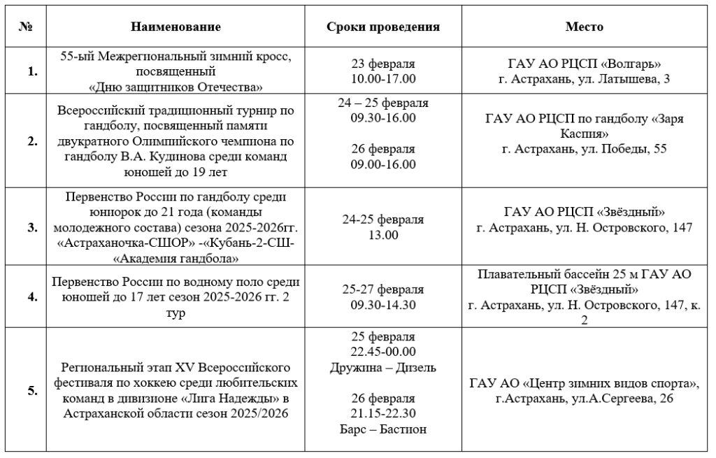 Гандбол, хоккей и даже дзюдо: куда сходить в Астрахани с 23 февраля по 1 марта — фото 1