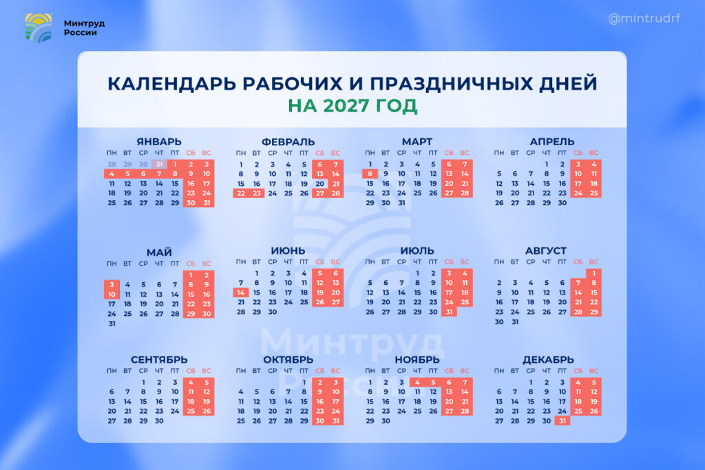Стало известно, сколько продлятся новогодние каникулы в 2027 году Стало известно, сколько продлятся новогодние каникулы в 2027 году