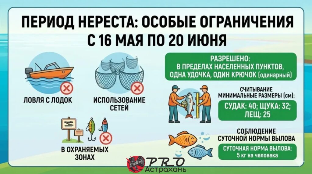 Астраханская рыбалка-2026: что нельзя ловить и за что грозит уголовка