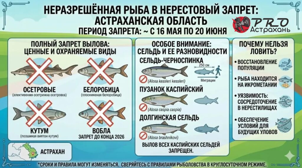 Астраханская рыбалка-2026: что нельзя ловить и за что грозит уголовка