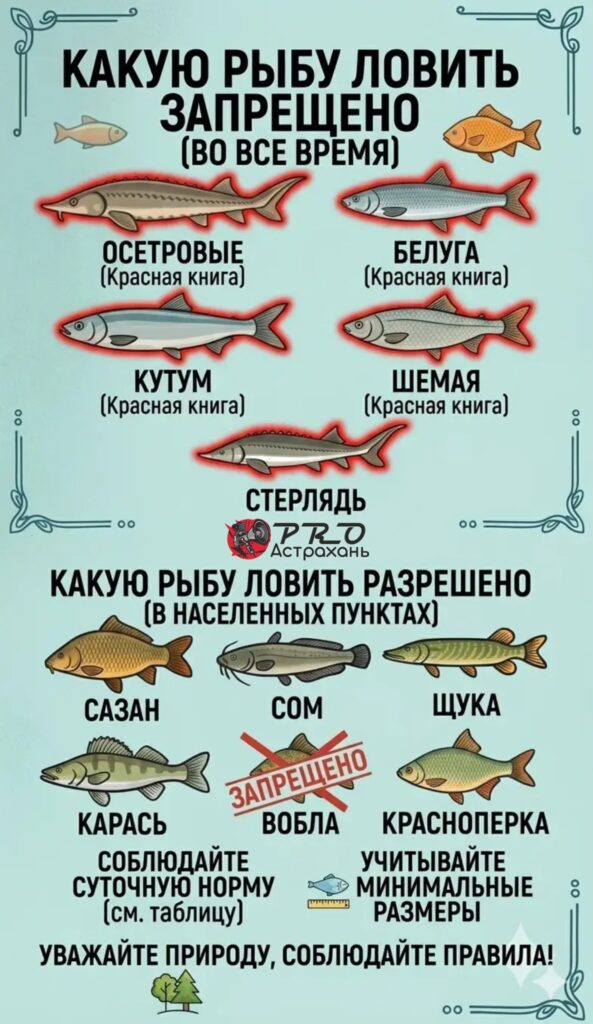 Астраханская рыбалка-2026: что нельзя ловить и за что грозит уголовка