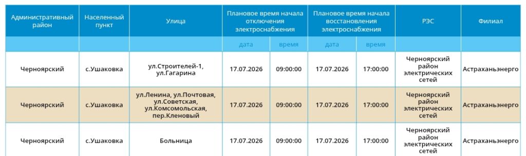 17 июля света не будет в Астрахани и трех районах области — фото 11