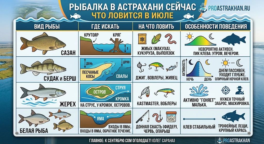 Сытый сом идет ко дну: особенности июльской рыбалки в дельте Волги и что ловится прямо сейчас Сытый сом идет ко дну: особенности июльской рыбалки в дельте Волги и что ловится прямо сейчас