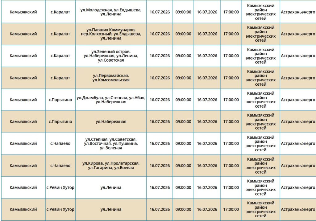 16июля в Астрахани не будет света в банкетном зале, министерстве и сотне жилых домов 16июля в Астрахани не будет света в банкетном зале, министерстве и сотне жилых домов