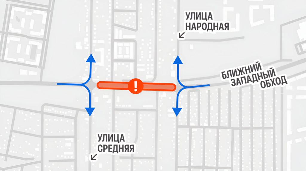 В Краснодаре на несколько часов перекроют Западный Обход из-за демонтажа перехода