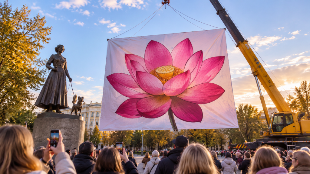 В центре Астрахани поднимут гигантский лотос и попробуют установить рекорд России